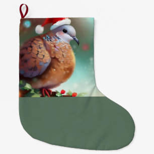 Christmas Turtle Dove 1 Large Christmas Stocking