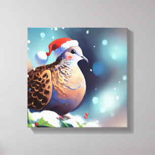 Christmas Turtle Dove 2 Canvas Print