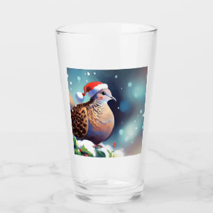 Christmas Turtle Dove 2 Glass