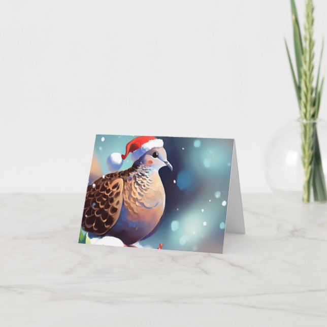 Christmas Turtle Dove 2 Holiday Card (Front)