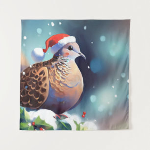 Christmas Turtle Dove 2 Tapestry
