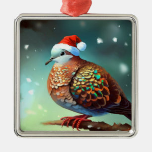 Christmas Turtle Dove 3 Metal Tree Decoration