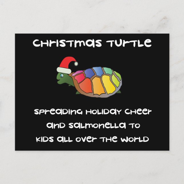 Christmas Turtle Holiday Postcard (Front)