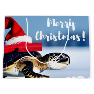 Christmas Turtle Large Gift Bag