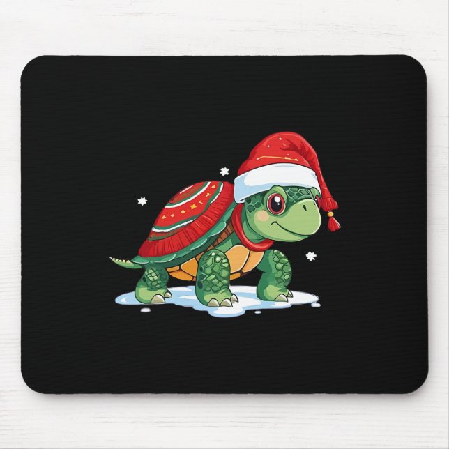 Christmas Turtle Santa Sea Turtle Beach Lover Ocea Mouse Pad (Front)
