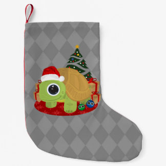 Christmas Turtle with Presents & Diamonds Small Christmas Stocking