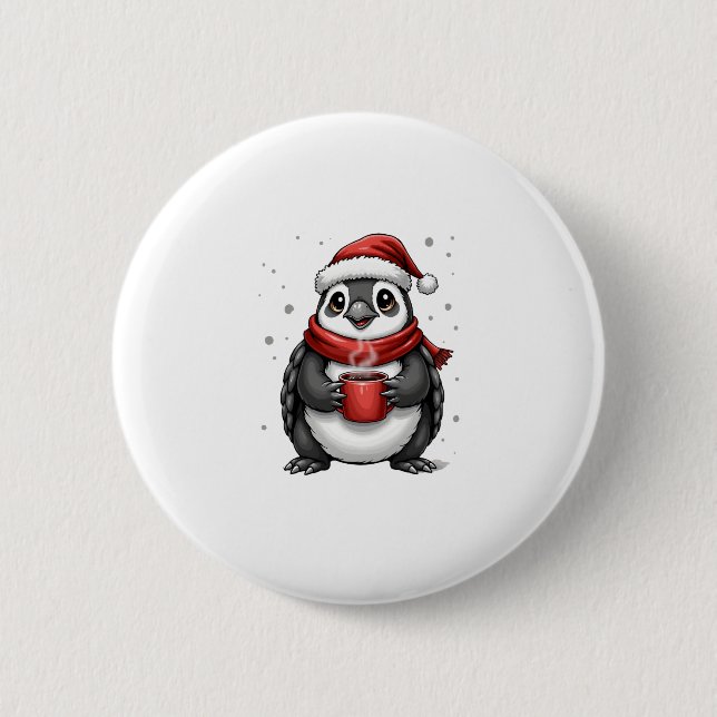Christmas Turtle with Santa Hat Coffee Lover Funny 6 Cm Round Badge (Front)