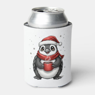 Christmas Turtle with Santa Hat Coffee Lover Funny Can Cooler