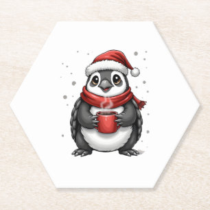 Christmas Turtle with Santa Hat Coffee Lover Funny Paper Coaster