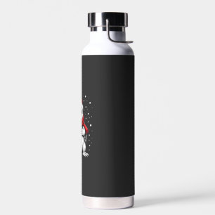 Christmas Turtle with Santa Hat Coffee Lover Funny Water Bottle