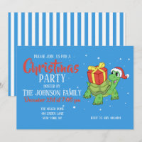 Christmas turtle with the gift