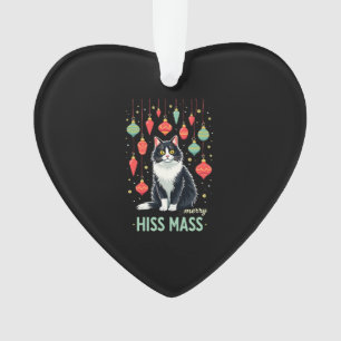 Christmas Tuxedo Cat with Holiday Decorations Merr