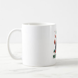 Christmas Tuxedo Cat with Holiday Decorations Merr Coffee Mug