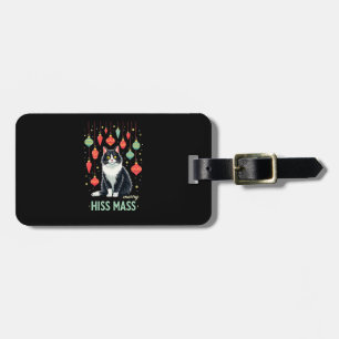 Christmas Tuxedo Cat with Holiday Decorations Merr Luggage Tag