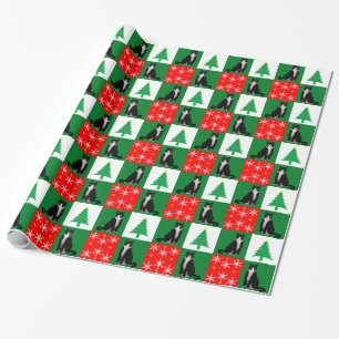 Christmas Tuxedo Cat Wrapping Paper