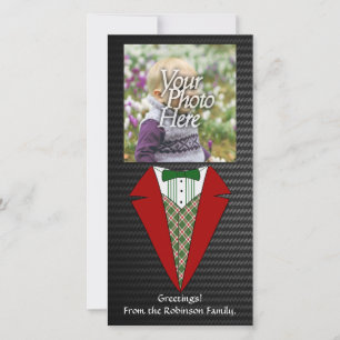 Christmas Tuxedo, Red and Green Elf Holiday Card