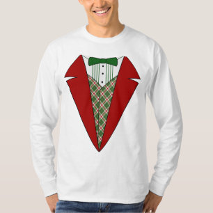 Christmas Tuxedo T-Shirt, Red and Green T-Shirt