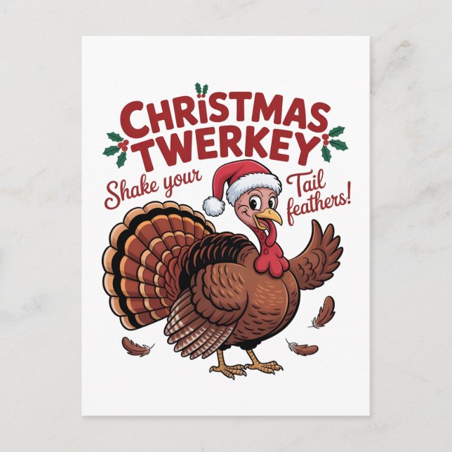 Christmas Twerkey shake your tail feather  Invitation Postcard (Front)