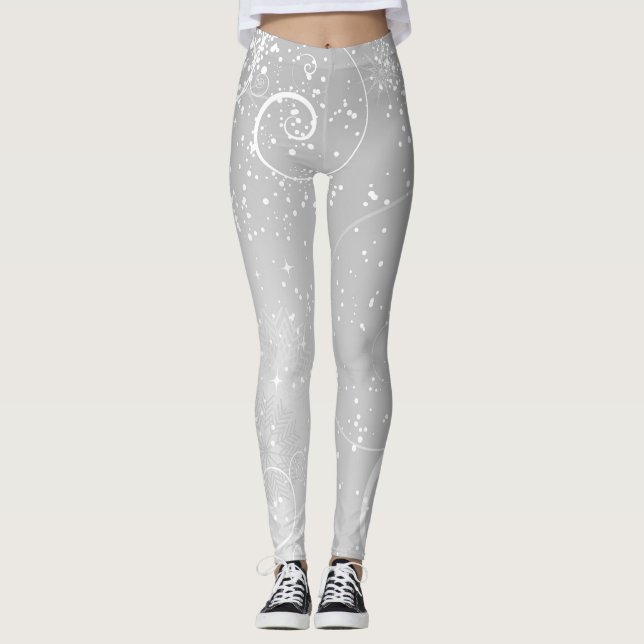 Christmas twirling snow leggings (Front)