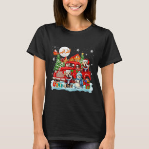 Christmas Two Santa Labrador Retrievers On Pickup T-Shirt