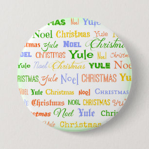 Christmas Typography 7.5 Cm Round Badge