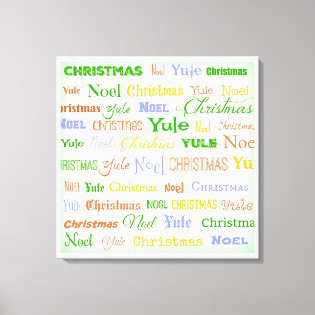 Christmas Typography Canvas Print (Front)