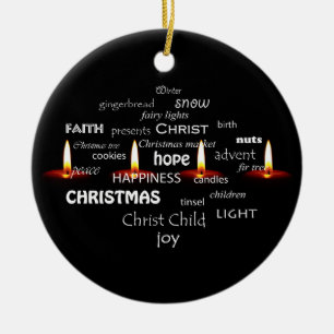 Christmas Typography Ceramic Tree Decoration