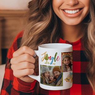 Christmas Typography Colourful Modern Name Photo Coffee Mug