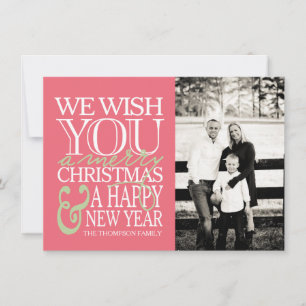 Christmas Typography Message Photo Card