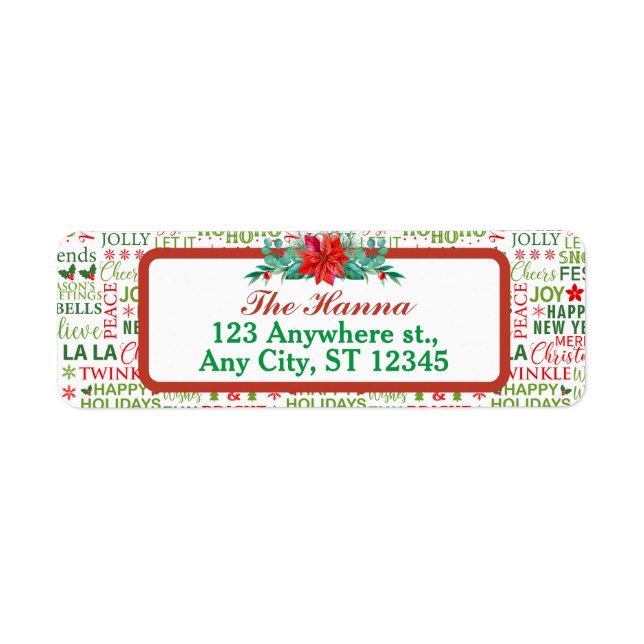 Christmas Typography Red & Green Seamless Pattern (Front)