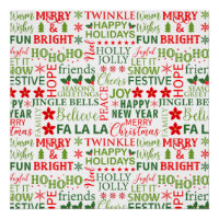 Christmas Typography Red & Green Seamless Pattern