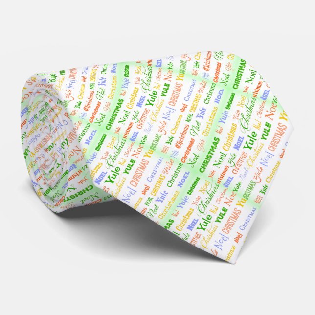Christmas Typography Tie (Rolled)