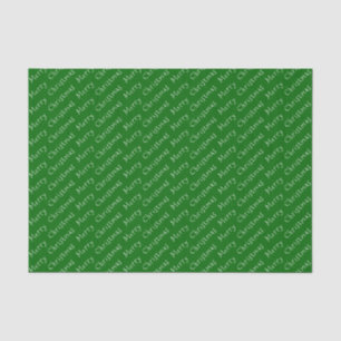 Christmas Typography White on Dark Green Tissue Paper