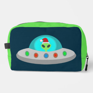 Christmas UFO Ho Ho Alien flying saucer Dopp Kit