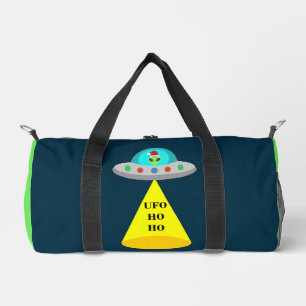 Christmas UFO Ho Ho Alien flying saucer Duffle Bag