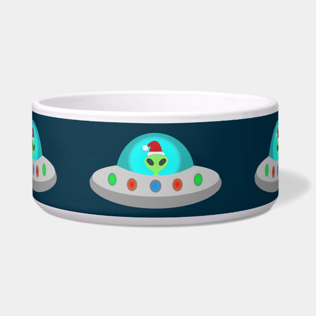 Christmas UFO Ho Ho Alien flying saucer Patterned (Front)