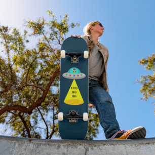 Christmas UFO Ho Ho Alien flying saucer Skateboard