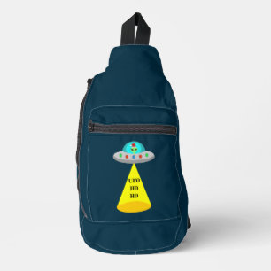 Christmas UFO Ho Ho Alien flying saucer Sling Bag