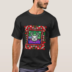 Christmas Ugly Design with Santa s Deer Deen Hunte T-Shirt