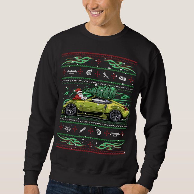 Christmas Ugly Nissan 370z z34! Great Car Guy Gift Sweatshirt (Front)