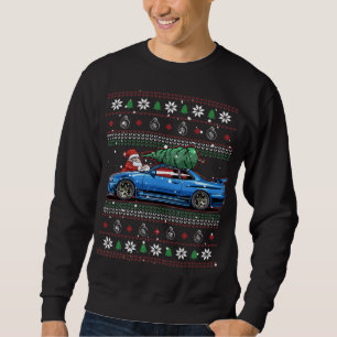Christmas Ugly Nissan Skyline R34! Car Guy Gift Sweatshirt