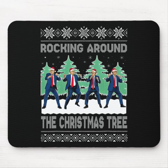 Christmas Ugly Rocking Around The Christmas Tree  Mouse Pad (Front)
