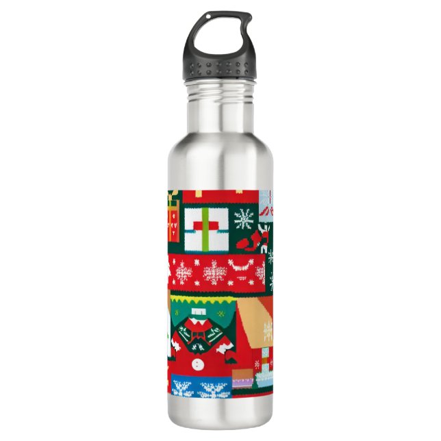 Christmas Ugly Sweater 1 710 Ml Water Bottle (Front)