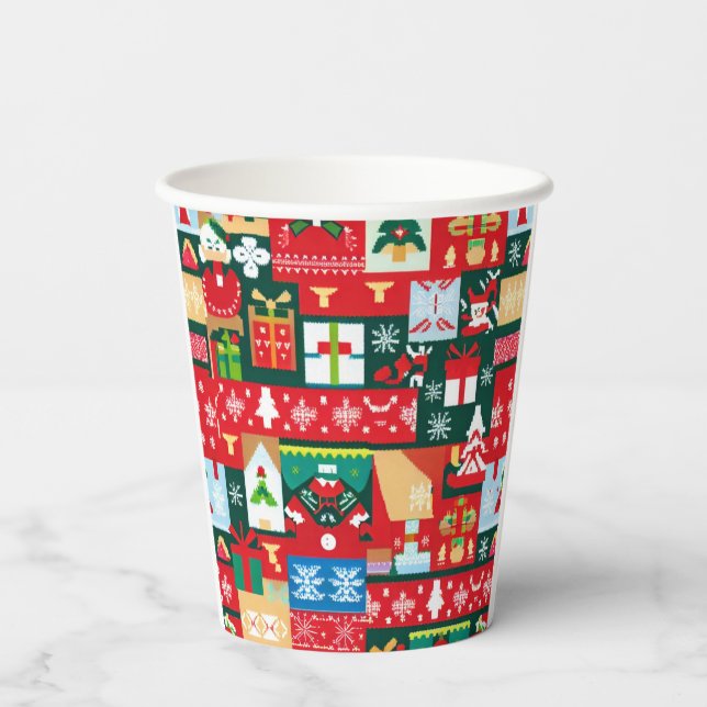 Christmas Ugly Sweater 1 Paper Cups (Back)