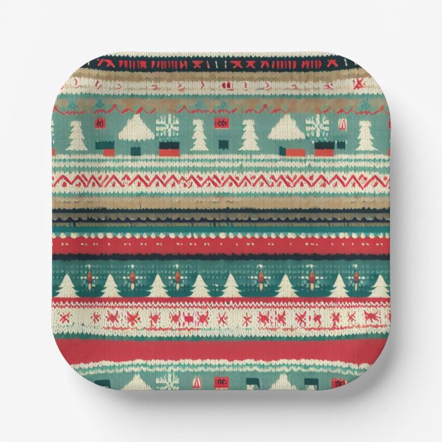 Christmas Ugly Sweater 3 Paper Plate (Front)