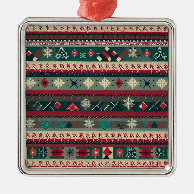 Christmas Ugly Sweater 4 Metal Tree Decoration (Front)