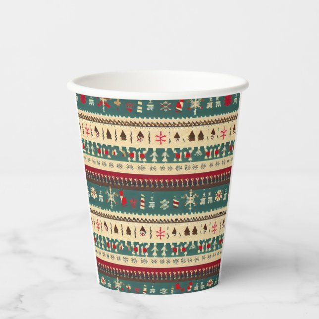 Christmas Ugly Sweater 5 Paper Cups (Front)