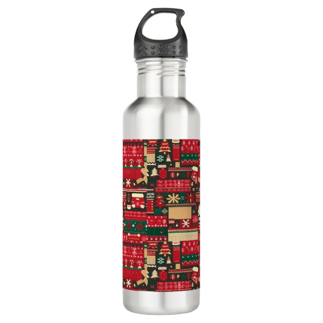 Christmas Ugly Sweater 7 710 Ml Water Bottle (Front)
