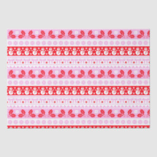Christmas Ugly Sweater Knit Pattern in Pink & Red Tissue Paper