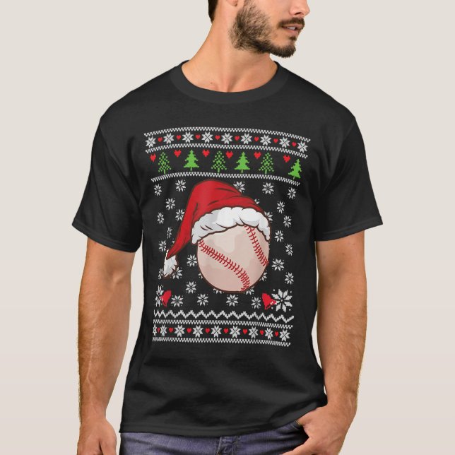 Christmas Ugly Sweater Style Baseball Xmas Merry S (Front)